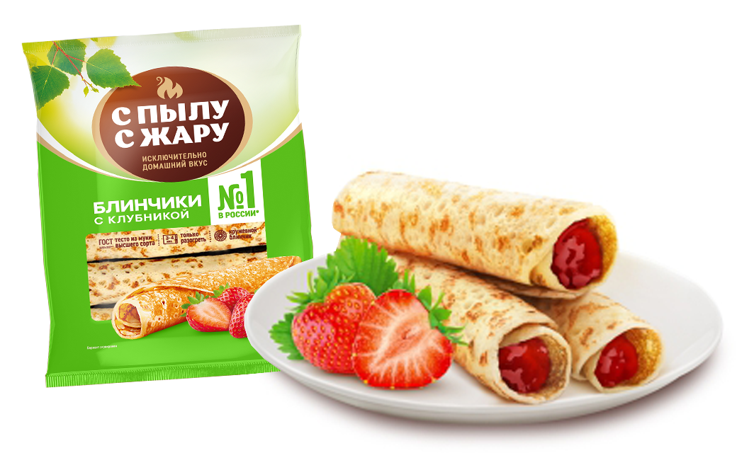 Блинчики трубочки с клубникой, 360 гр.