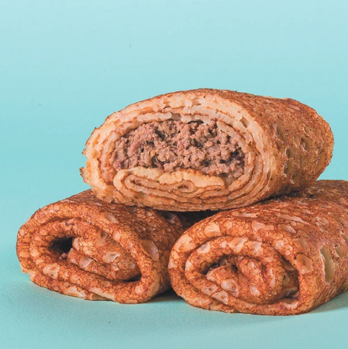 Crepes envelopes with fried cookies