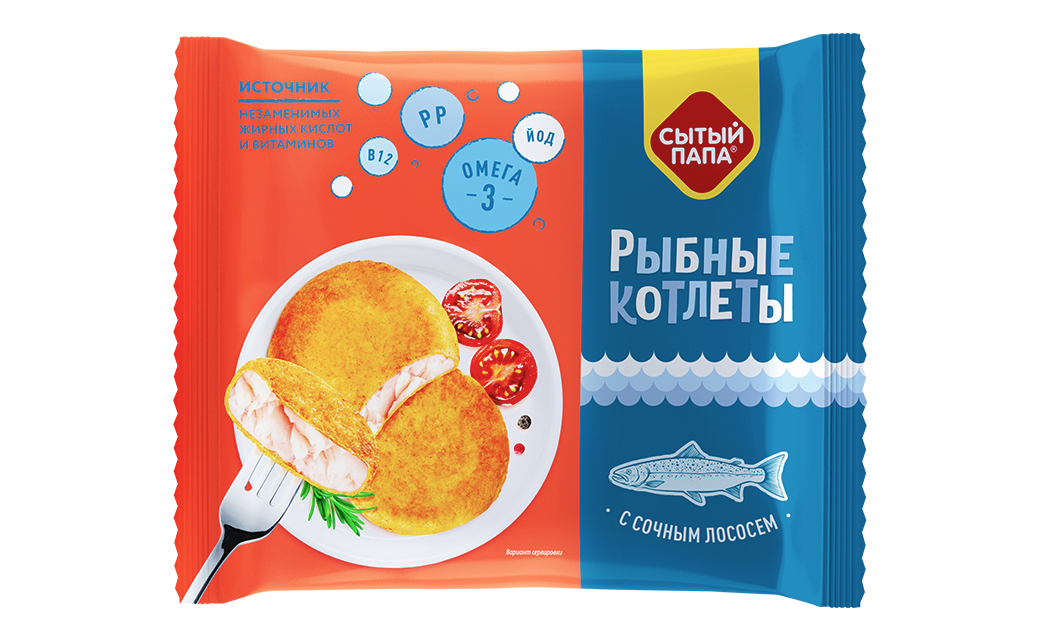 Breaded salmon cutlets, 300 gr.