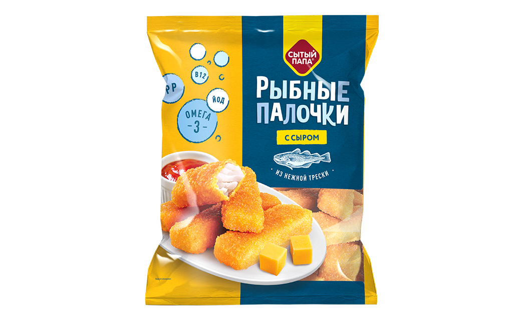 Cod sticks with cheese, 375 gr. Cod sticks with cheese, 375 gr.