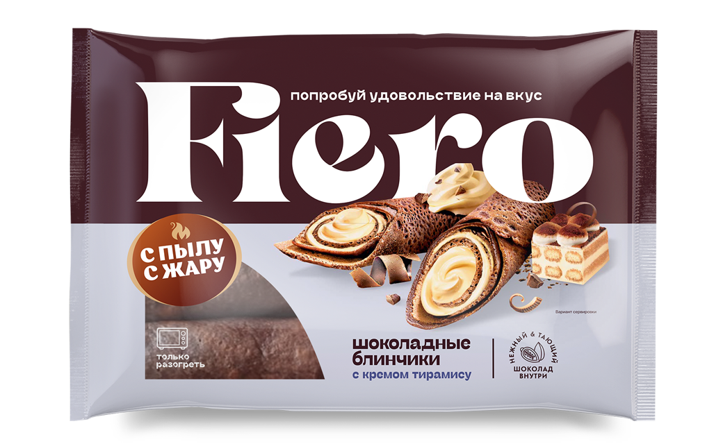 Шоколадные блинчики трубочки с кремом тирамису FIERO, 220 гр