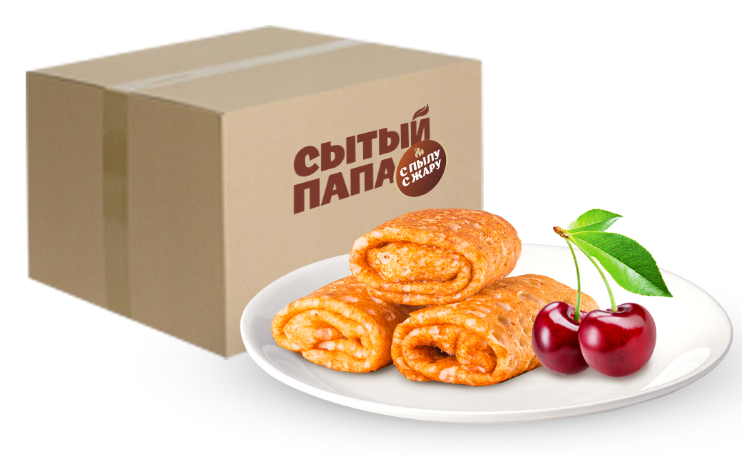 Crepes envelopes with cherries