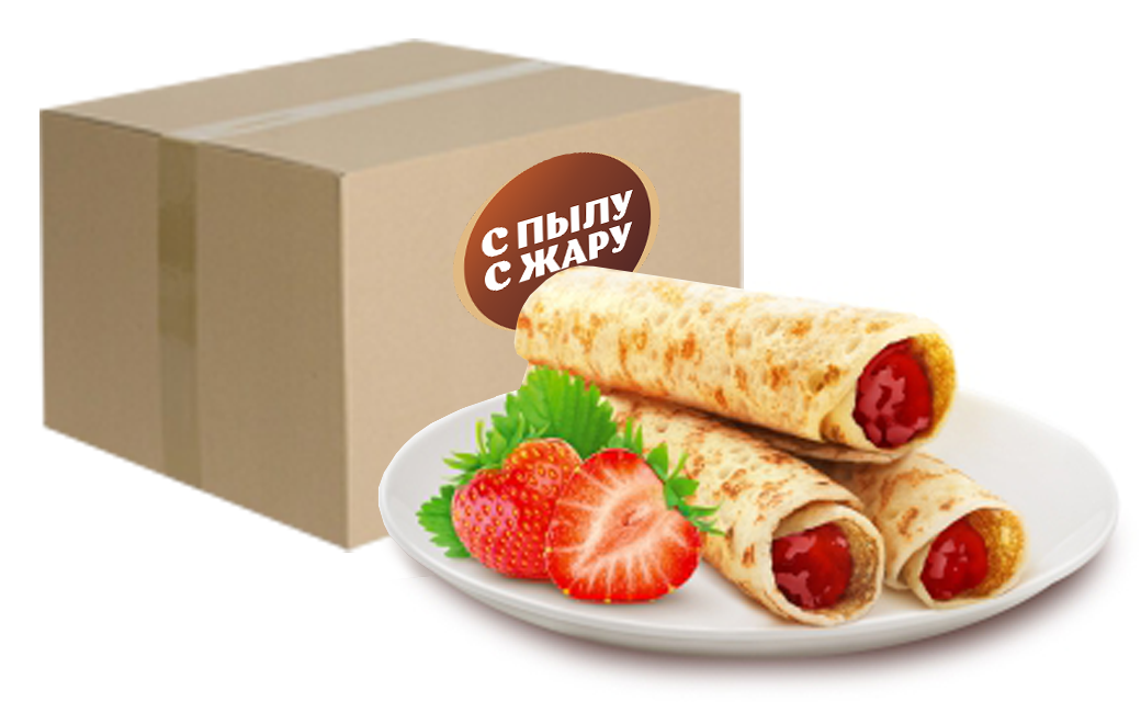 Tube Crepes with strawberries