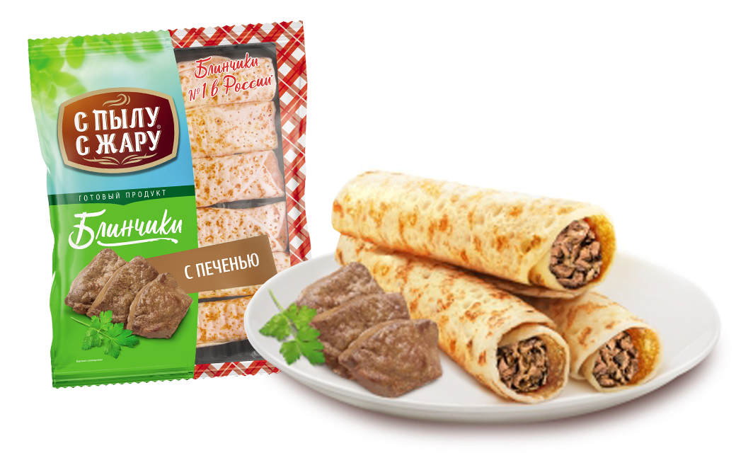 Crepes rolls with liver, 360 gr.