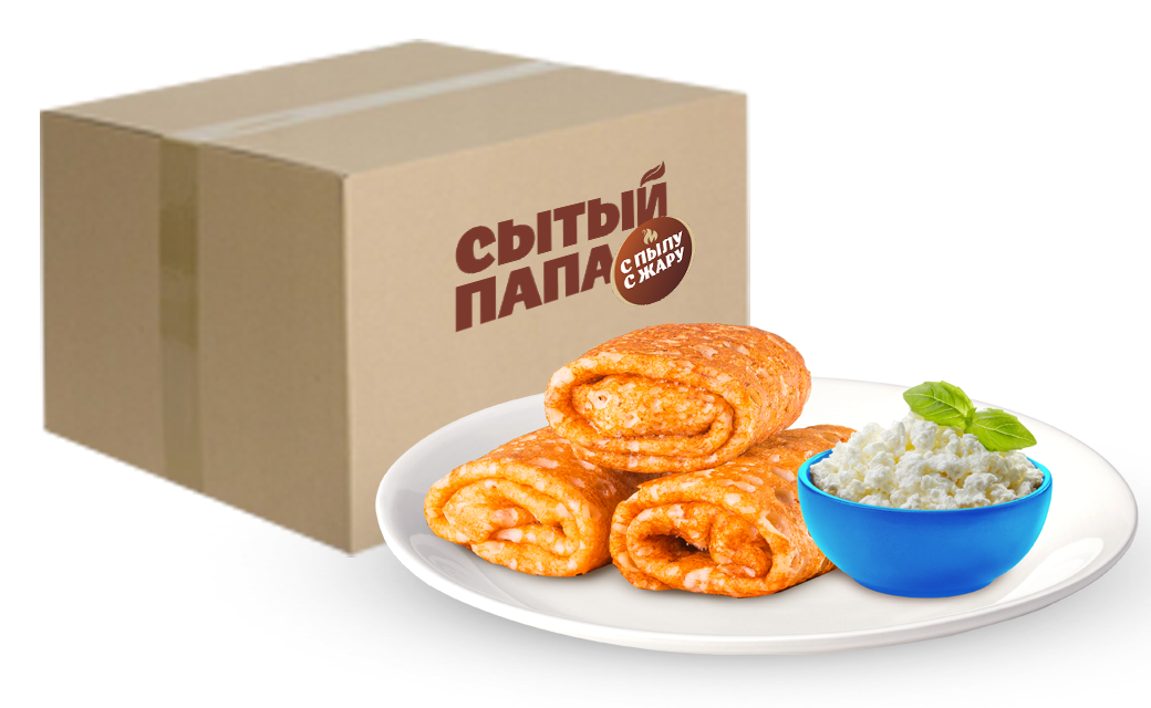 Crepes envelopes with cottage cheese filling Crepes envelopes with cottage cheese filling