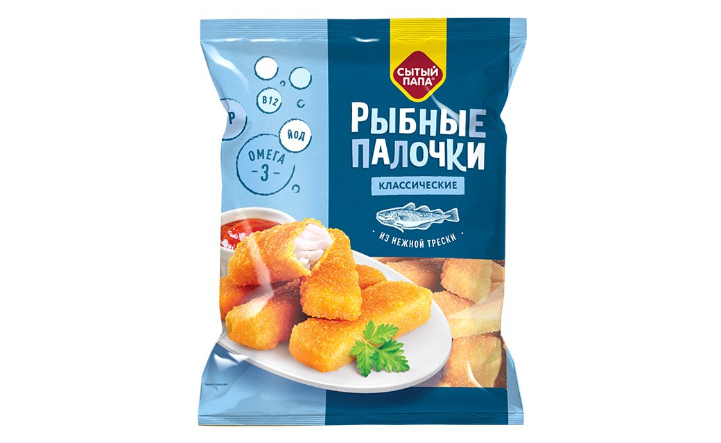 Crispy cod sticks in breading, 375 gr.