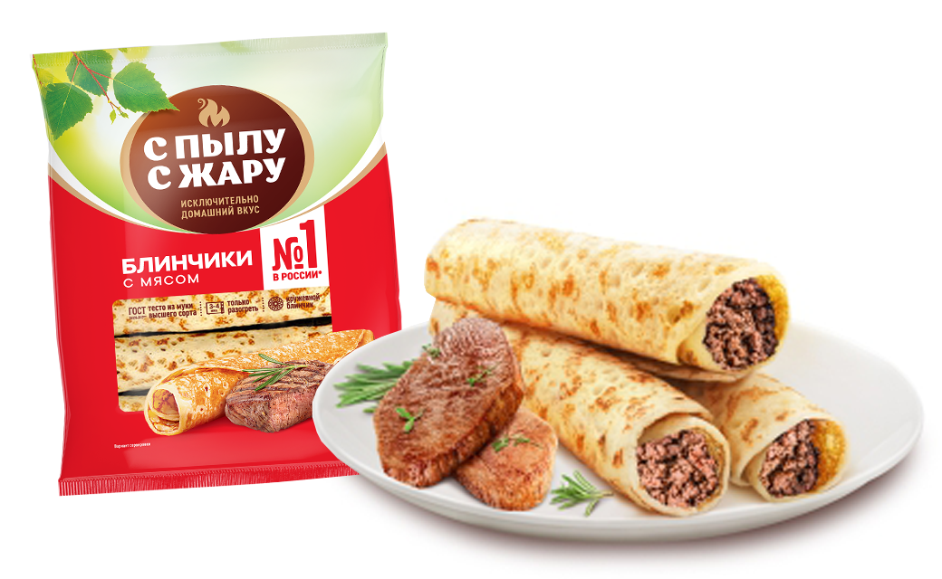 Crepes tubes with meat, 360 gr.
