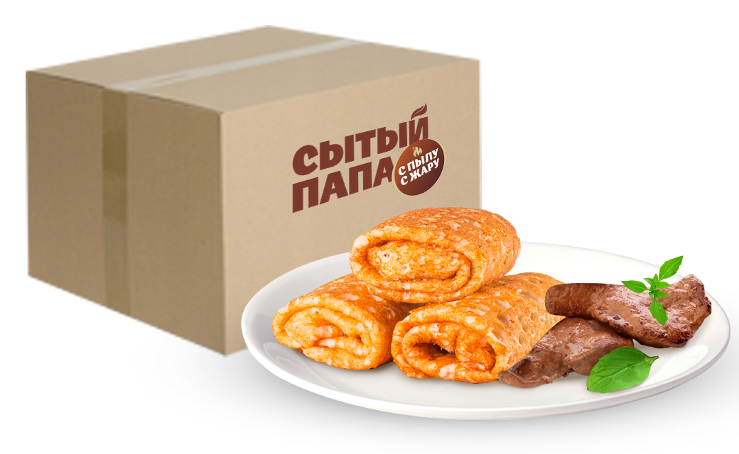 Crepes envelopes with fried cookies