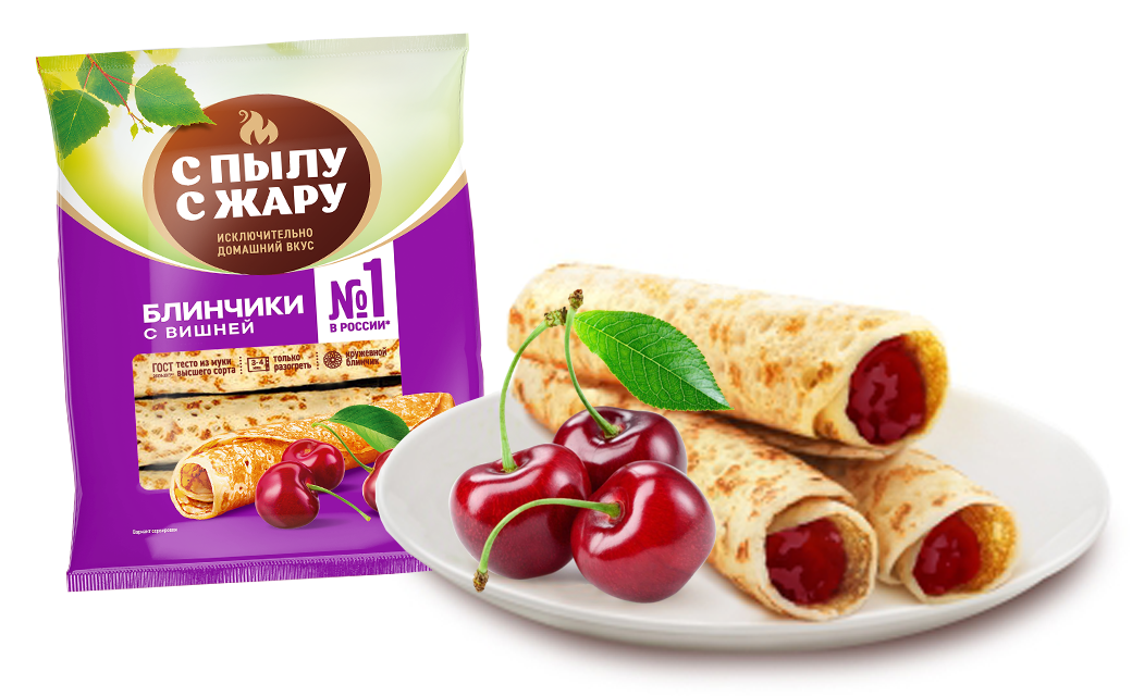 Straw Crepes with raspberres, 360 gr.