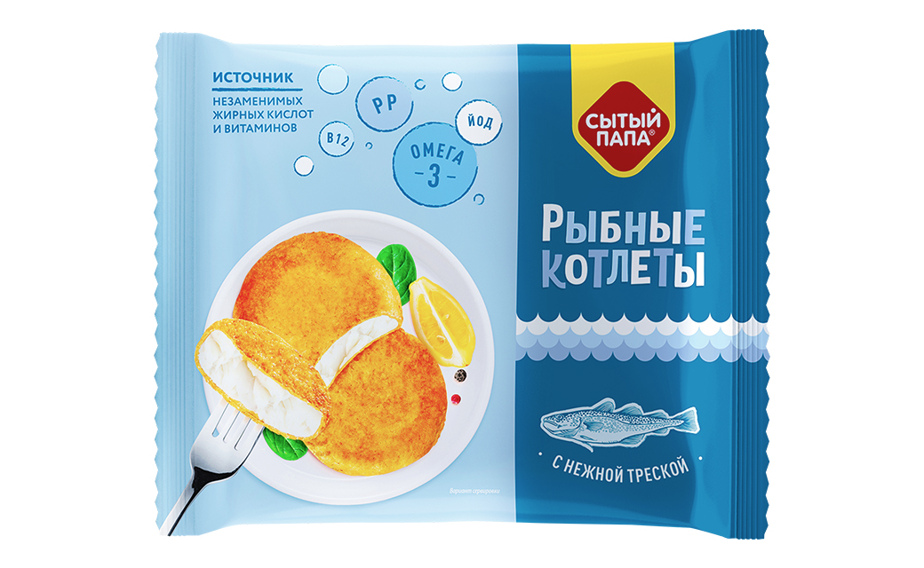 Breaded cod cutlets, 300 gr.
